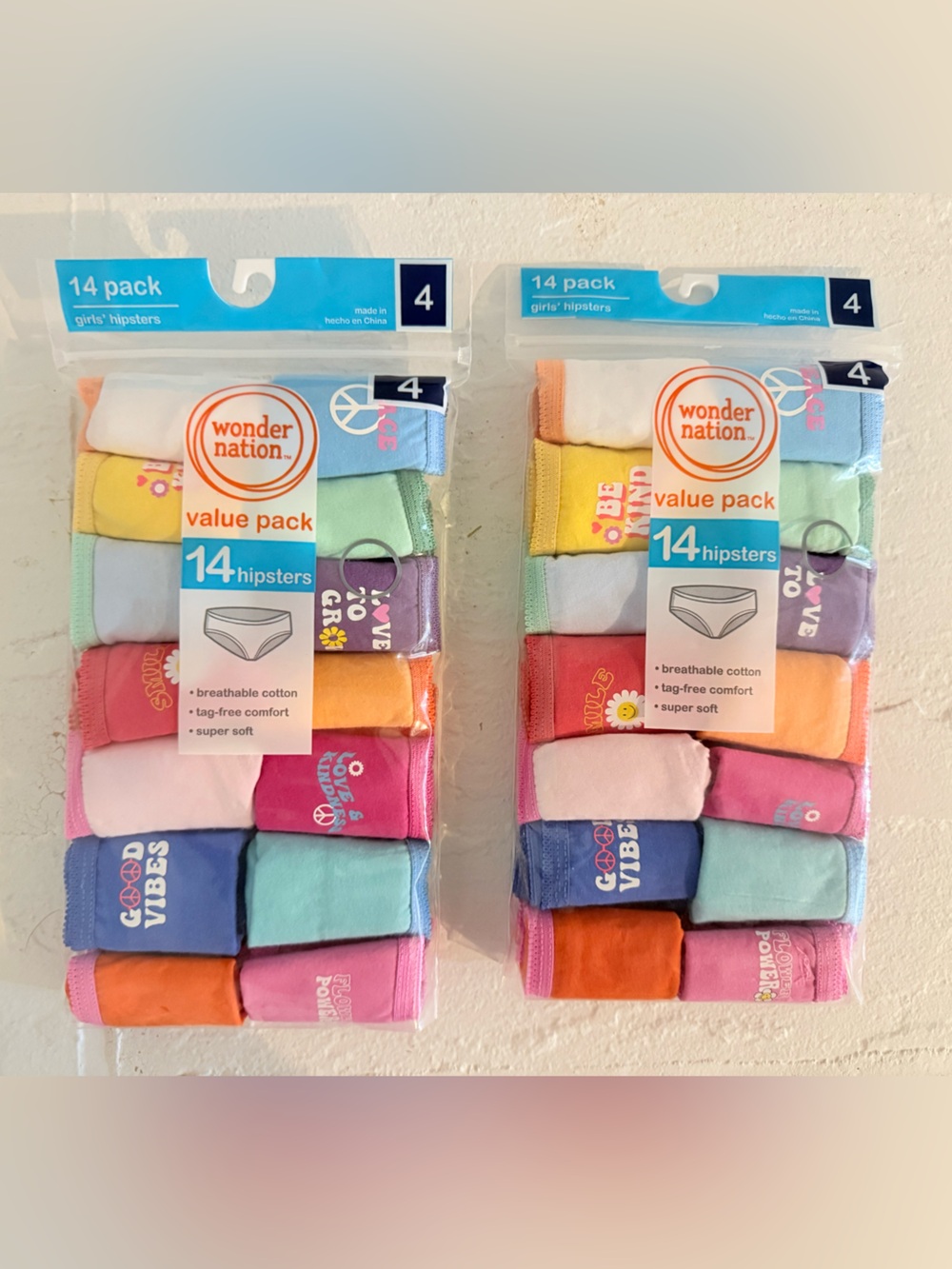 Wonder Nation Girls' 2- 14-Pack Hipster Underwear - Multi Color